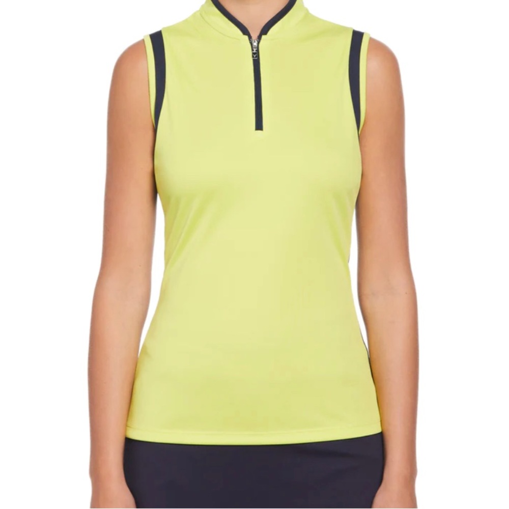 NWT Womens Color Block Mandarin Collar Golf Polo